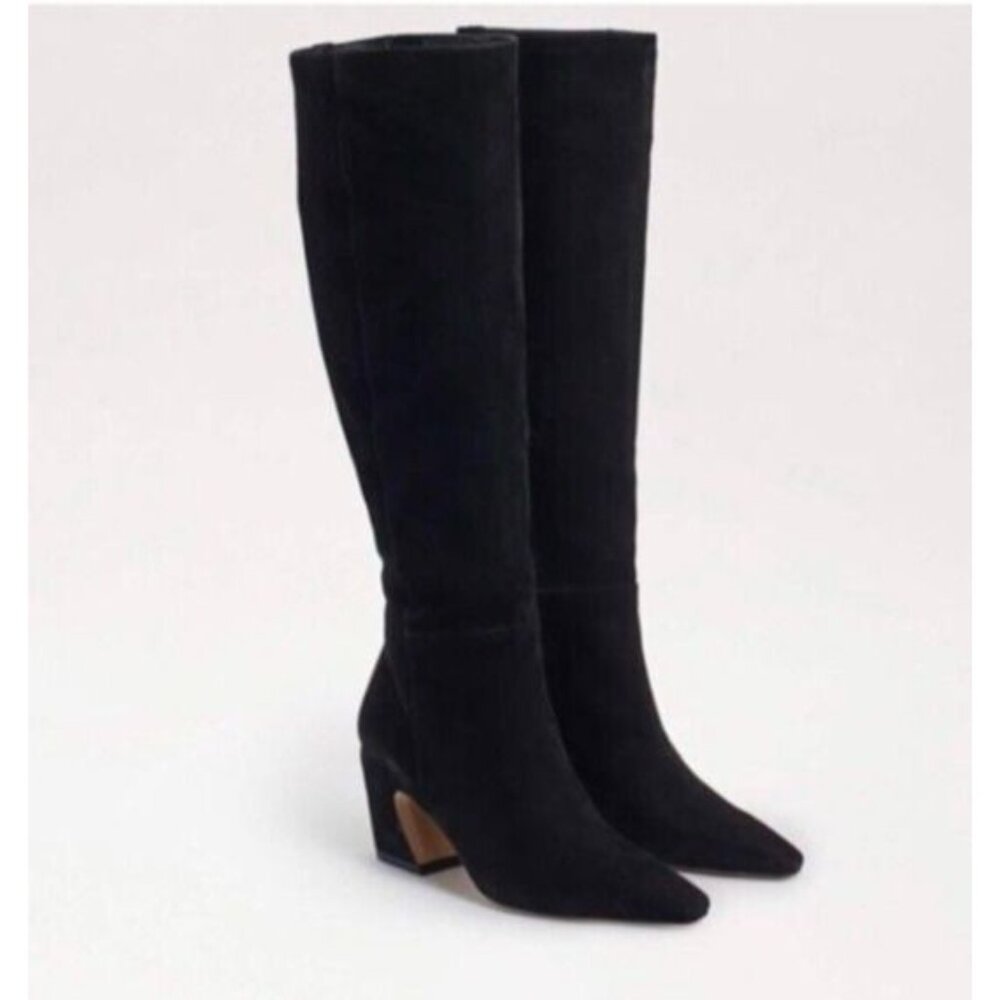 Sam Edelman Annabel Suede Black Knee High Size 9 Boots NEW